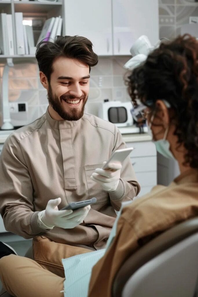 Dentist engaging with patients through Google My Business messaging