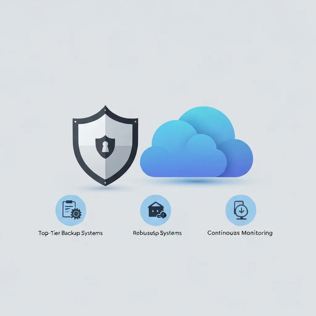 Diagram showing secure hosting features for healthcare websites